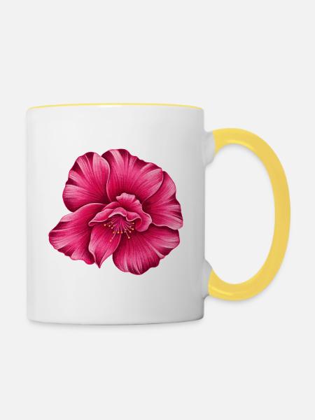 oleander blüte - Tasse zweifarbig - Weiß/Gelb