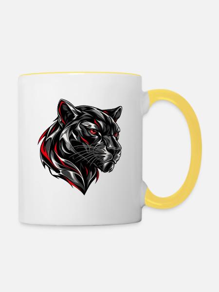 Chrome Panther - Tasse zweifarbig - Weiß/Gelb