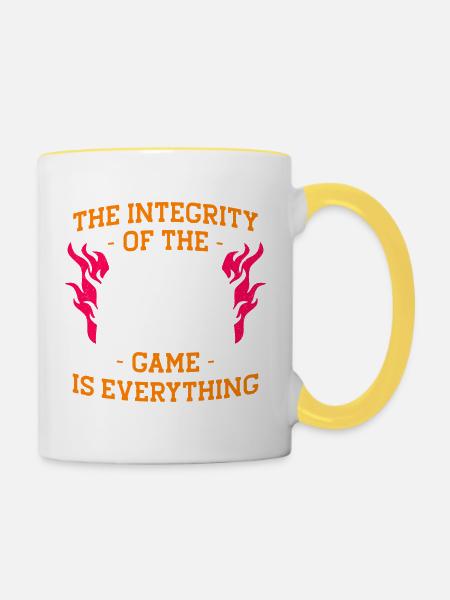 Integrität der Spielflammen - Tasse zweifarbig - Weiß/Gelb