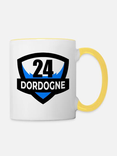 24 Dordogne - Tasse zweifarbig - Weiß/Gelb
