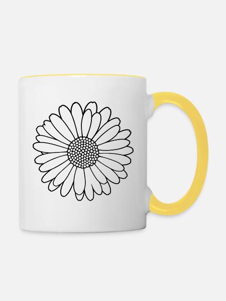 Gänseblümchen – Blüte Frühling Natur - Tasse zweifarbig - Weiß/Gelb