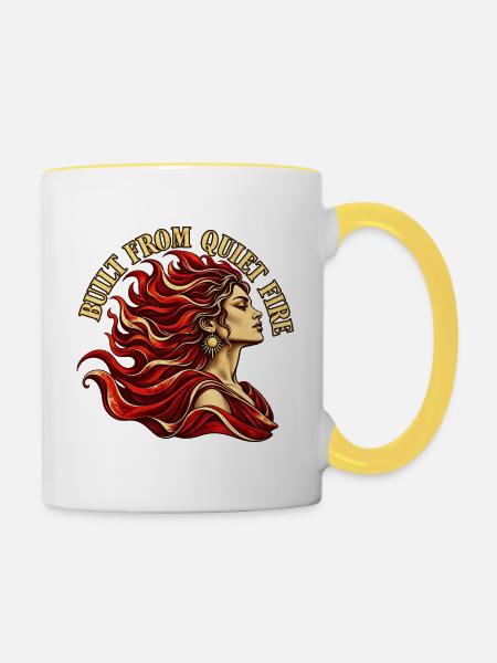 Stilles Feuer - Tasse zweifarbig - Weiß/Gelb