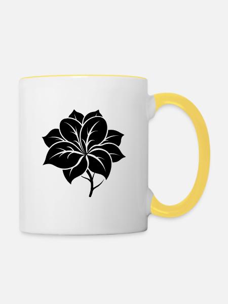 Puakenikeni-Blüte - Tasse zweifarbig - Weiß/Gelb