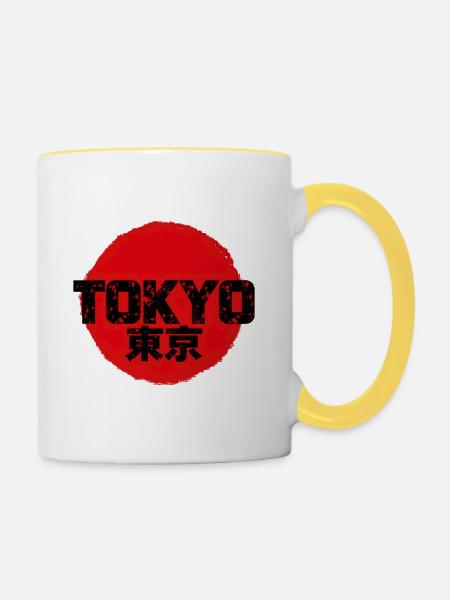 Tokyo - Tasse zweifarbig - Weiß/Gelb