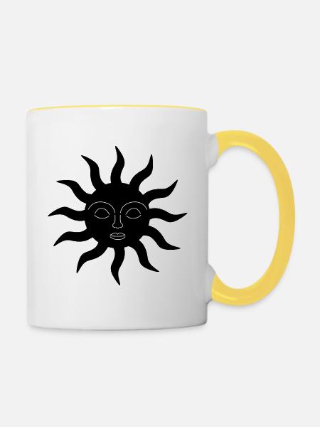 Sur Silhouette - Tasse zweifarbig - Weiß/Gelb