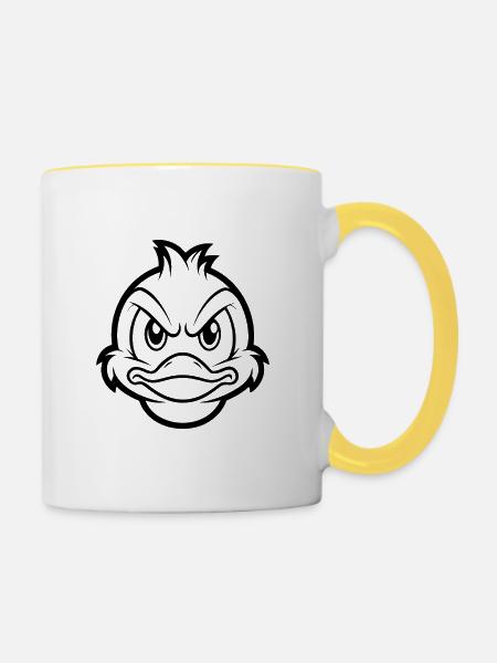 Angry Duck - Tasse zweifarbig - Weiß/Gelb
