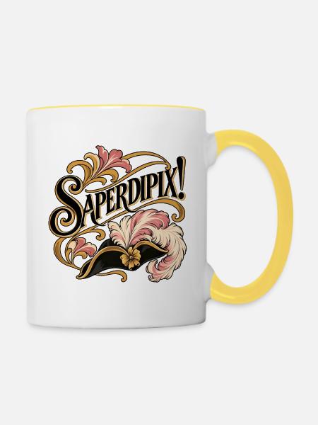 Rosenkavalier - Saperdipix! - Tasse zweifarbig - Weiß/Gelb