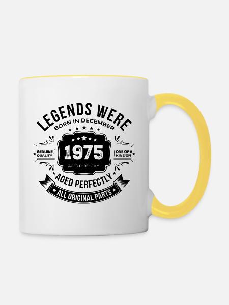 Dezember 1975 - Tasse zweifarbig - Weiß/Gelb