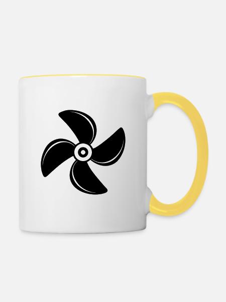 Bootspropeller - Tasse zweifarbig - Weiß/Gelb