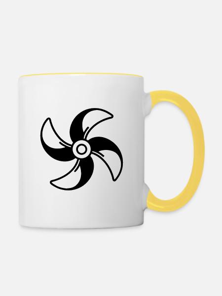 Bootspropeller - Tasse zweifarbig - Weiß/Gelb