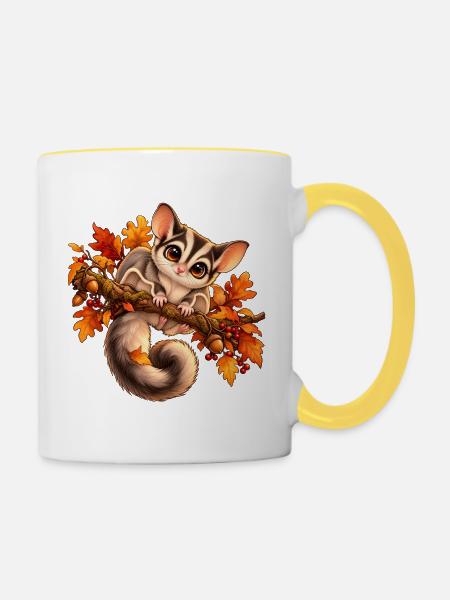 Sugar_Glider - Tasse zweifarbig - Weiß/Gelb