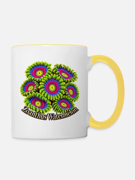 Zoanthus-Wassermelone - Tasse zweifarbig - Weiß/Gelb