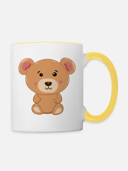 Uroczy Miś  - Tasse zweifarbig - Weiß/Gelb