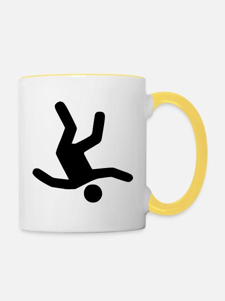 Falling Man - Tasse zweifarbig - Weiß/Gelb