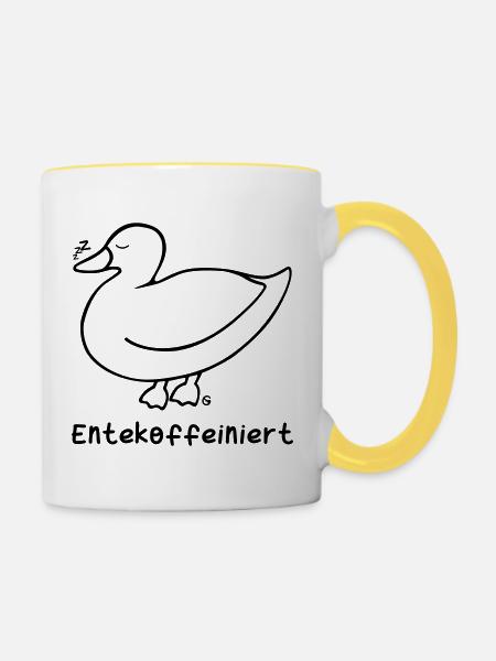 Entekoffeiniert 2 - Tasse zweifarbig - Weiß/Gelb