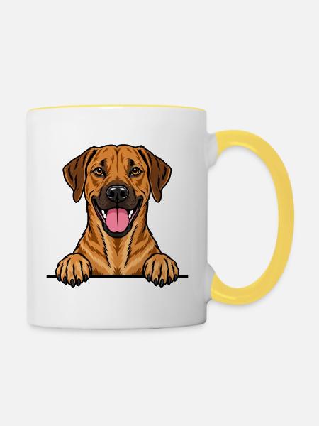 Rhodesian Ridgeback - Tasse zweifarbig - Weiß/Gelb