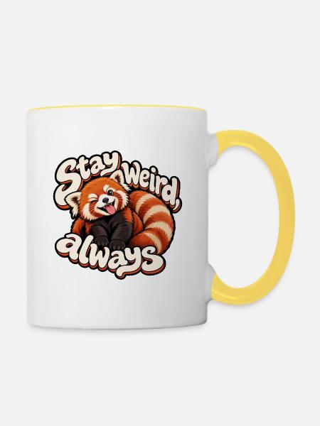 Kleiner Panda - Tasse zweifarbig - Weiß/Gelb