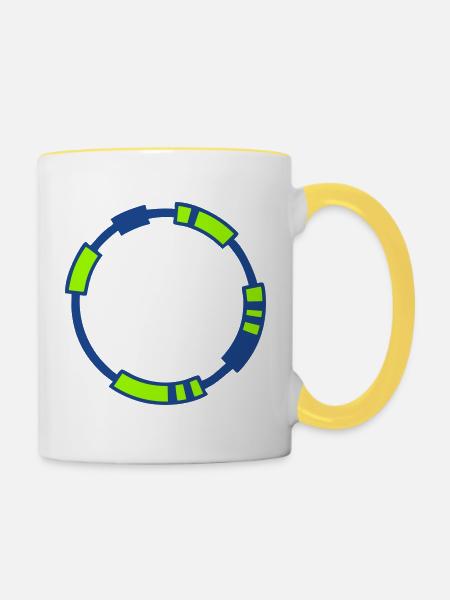 Plasmid DNA Genetik Logo - Tasse zweifarbig - Weiß/Gelb