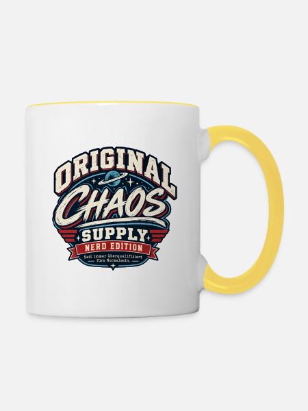 Original Chaos Nerd Edition - Tasse zweifarbig - Weiß/Gelb