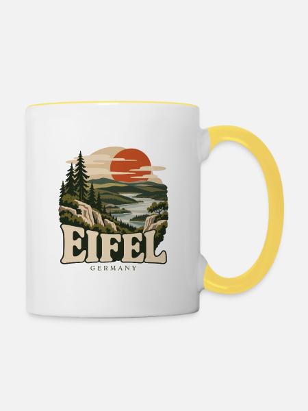 Eifel Germany Wild Nature - Tasse zweifarbig - Weiß/Gelb
