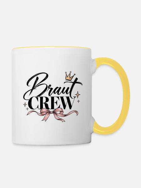 Braut Crew Junggesellinnenabschied - Tasse zweifarbig - Weiß/Gelb