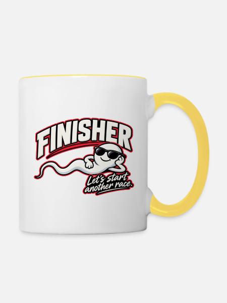 Finisher – Another Race - Tasse zweifarbig - Weiß/Gelb