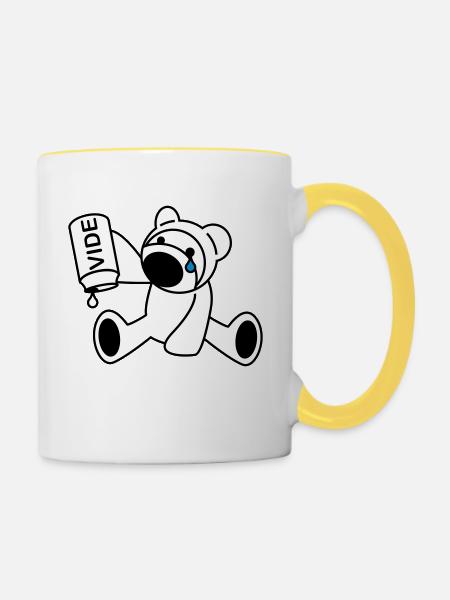 Bärenjunge - Tasse zweifarbig - Weiß/Gelb