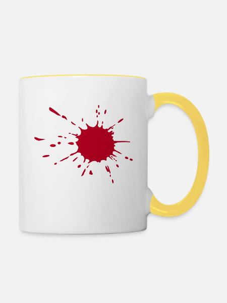 Blut - Tasse zweifarbig - Weiß/Gelb