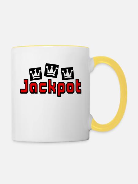 jackpot - Tasse zweifarbig - Weiß/Gelb