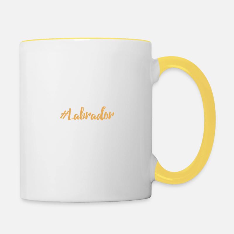 Labbi Hashtag Herz - Tasse zweifarbig - Weiß/Gelb