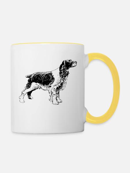Jagdhund - Tasse zweifarbig - Weiß/Gelb