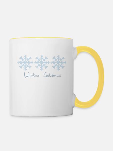 Wintersonnenwende - Tasse zweifarbig - Weiß/Gelb