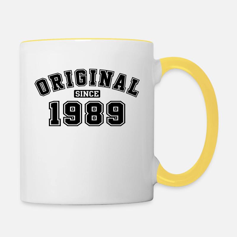Original Since 1989 College Style - Tasse zweifarbig - Weiß/Gelb