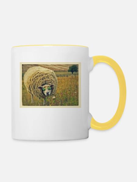sheep - Tasse zweifarbig - Weiß/Gelb
