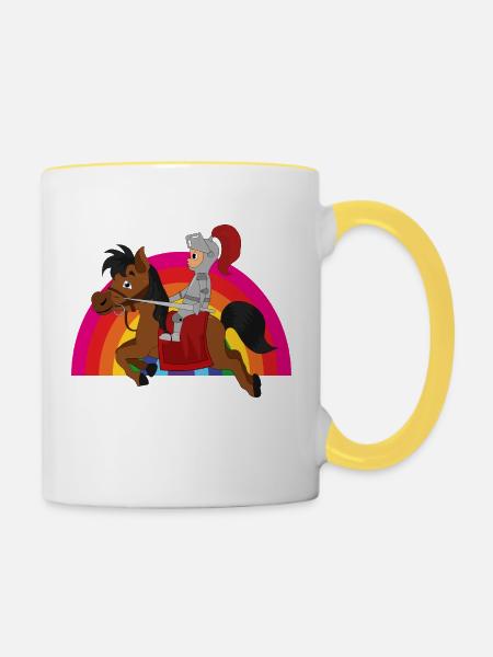 Ritter Knight - Tasse zweifarbig - Weiß/Gelb