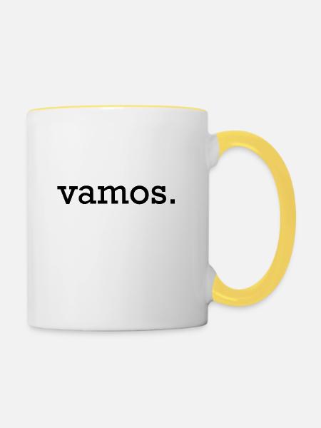 vamos black - Tasse zweifarbig - Weiß/Gelb