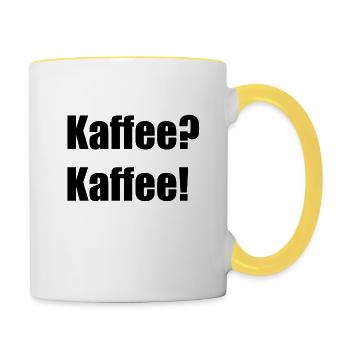 Kaffee? Kaffee! - Tasse zweifarbig - Weiß/Gelb - Rechts