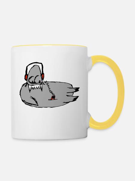 Walross - Tasse zweifarbig - Weiß/Gelb