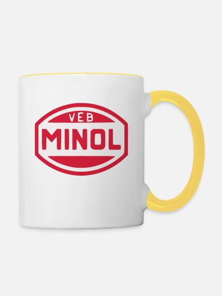 VEB Minol - Tasse zweifarbig - Weiß/Gelb