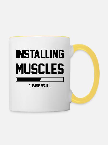 Muscles - Tasse zweifarbig - Weiß/Gelb