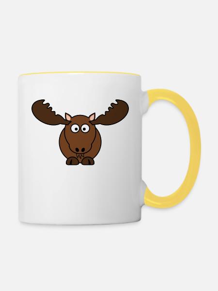 elch - Tasse zweifarbig - Weiß/Gelb