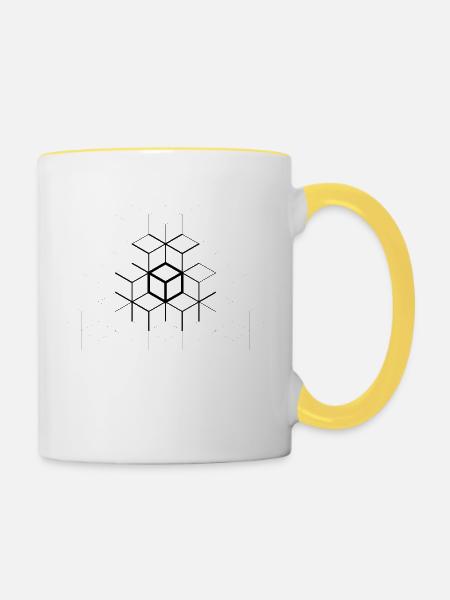 CUBES - Tasse zweifarbig - Weiß/Gelb