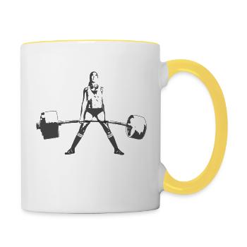 Lift Girl - Contrasting Mug - white/yellow - Right
