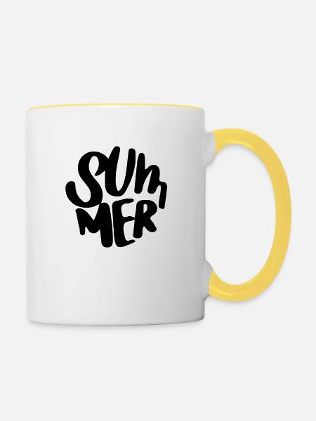 Summer Sommer - Tasse zweifarbig - Weiß/Gelb