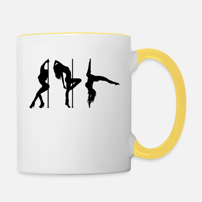 Pole Dance Pole Danse Danse pole dancing - Mug contrasté - blanc/jaune