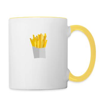 Pommes Frites - Tasse zweifarbig - Weiß/Gelb - Rechts