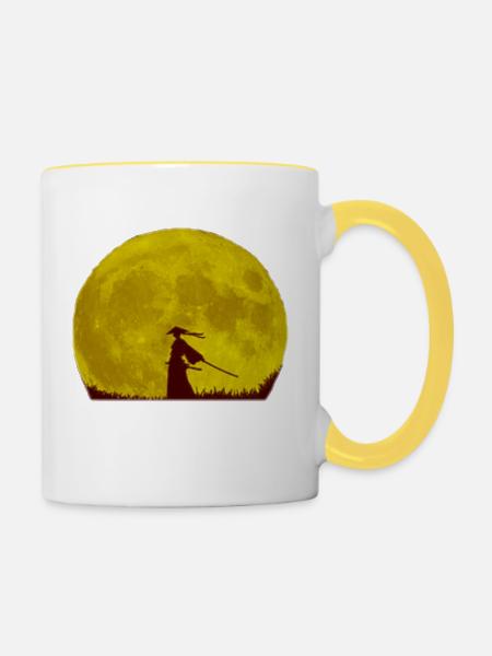 Samurai - Tasse zweifarbig - Weiß/Gelb