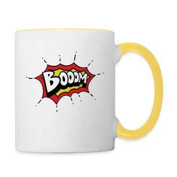 essor conception comique - Mug contrasté - blanc/jaune - Droite