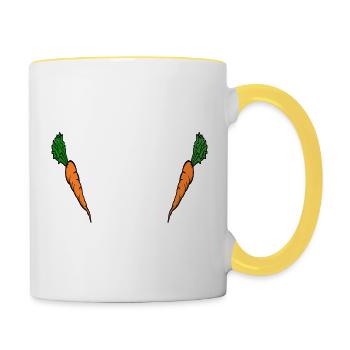 Fitness Motivation Vegan Funktioniert Net - Tasse zweifarbig - Weiß/Gelb - Rechts