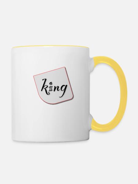 King - Tasse zweifarbig - Weiß/Gelb